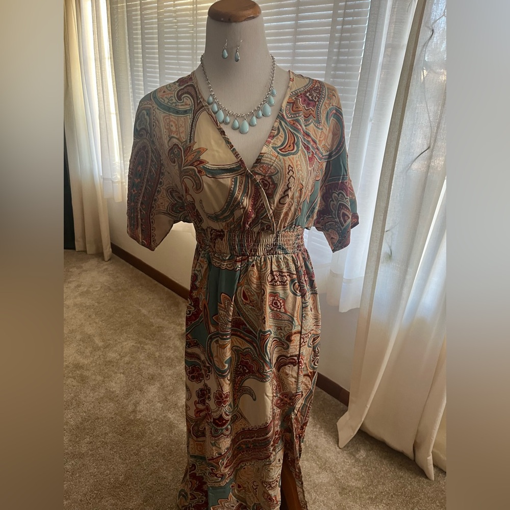 Long  multi color dress country girl